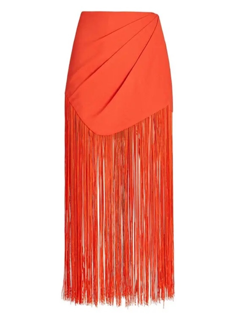 Ronny Kobo Fringe Asymmetric Midi Skirt